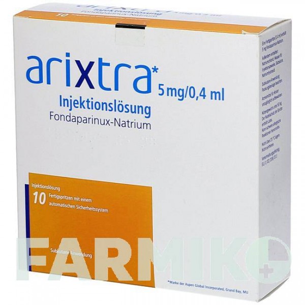 АРИКСТРА (ARIXTRA) 5 мг/0,4 мл раствор 10x0,4 мл - Фондапаринукс EMRA-MED