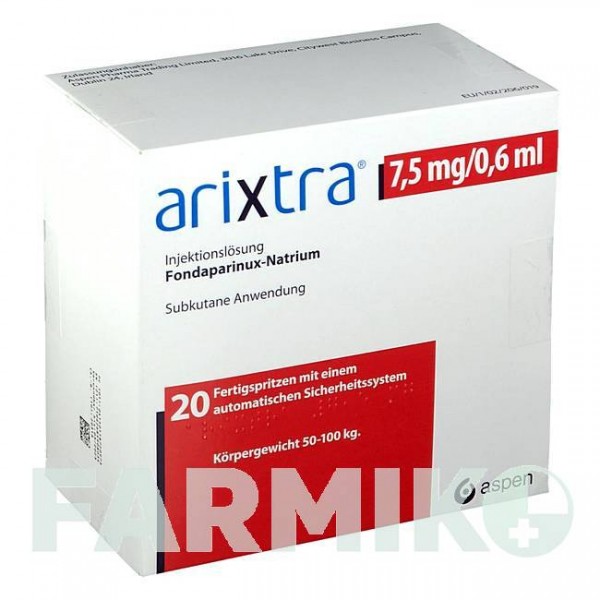 АРИКСТРА (ARIXTRA) 7,5 мг/0,6 мл раствор 7x0,6 мл - Фондапаринукс ABACUS MEDICINE
