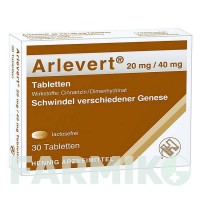 АРЛЕВЕРТ (ARLEVERT) 20 мг/40 мг таблетки 30 шт - Цинаризин, Дименгідринат HENNIG