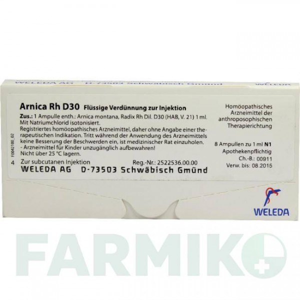 АРНИКА (ARNICA) D 30 ампулы 8x1 мл - Гомеопатия WELEDA
