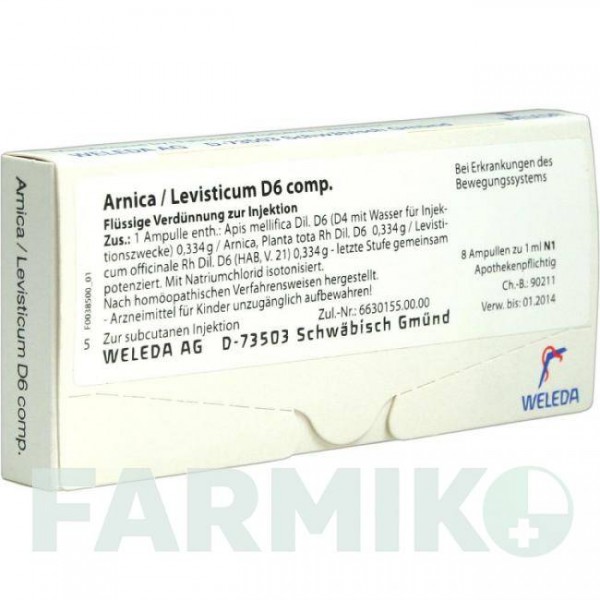 АРНИКА ЛЕВИСТИКУМ (ARNICA LEVISTICUM) D 6 ампулы 8x1 мл - Гомеопатия WELEDA