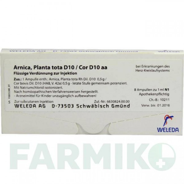 АРНІКА ПЛАНТА (ARNICA PLANTA) D 10 ампули 8x1 мл - Гомеопатія WELEDA