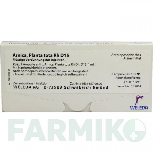 АРНИКА ПЛАНТА (ARNICA PLANTA) D 15 ампулы 8x1 мл - Гомеопатия WELEDA