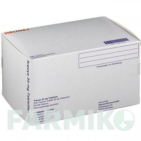АРПОЯ (ARPOYA) 30 мг таблетки 98 шт - Арипіпразол HEUNET PHARMA