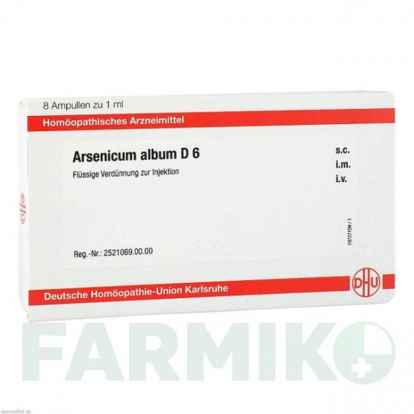 АРСЕНІКУМ АЛЬБУМ (ARSENICUM ALBUM) D 6 ампули 8x1 мл - Гомеопатія DHU