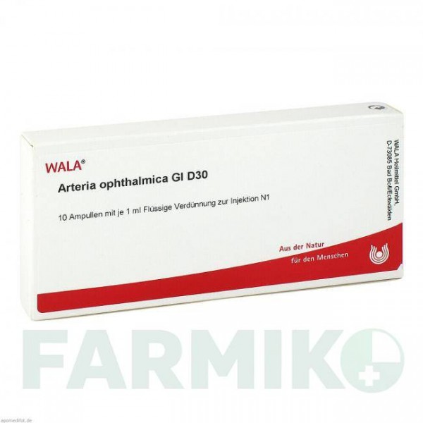 АРТЕРИЯ ОФТАЛМИКА (ARTERIA OPHTHALMICA) D 30 ампулы 10x1 мл - Гомеопатия WALA HEILMITTEL