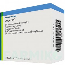 АРУКОМ (ARUCOM) 50 мкг/мл + 5 мг/мл капли 3x2,5 мл - Тимолол, Латанопрост DR.GERHARD MANN