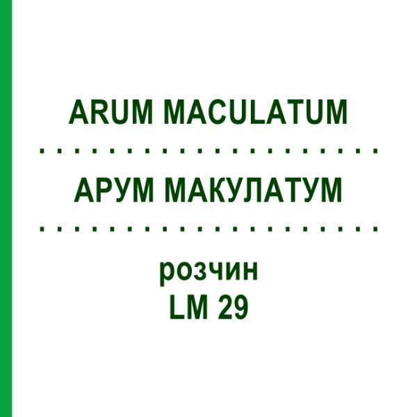 АРУМ МАКУЛАТУМ (ARUM MACULATUM) LM 29 раствор 10 мл - Гомеопатия ARCANA DR.SEWERIN