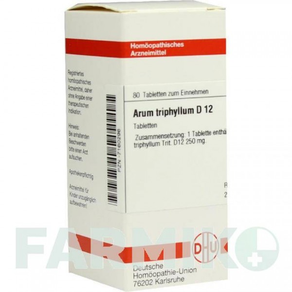АРУМ ТРИФИЛЛЮМ (ARUM TRIPHYLLUM) D 12 таблетки 80 шт - Гомеопатия DHU