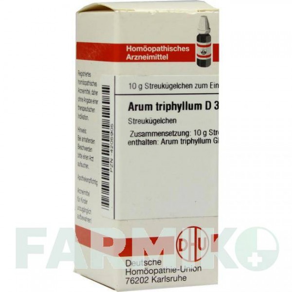 АРУМ ТРИФИЛЛЮМ (ARUM TRIPHYLLUM) D 3 глобули 10 г - Гомеопатия DHU