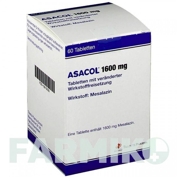 АСАКОЛ (ASACOL) 1600 мг таблетки 60 шт - Месалазин TILLOTTS PHARMA