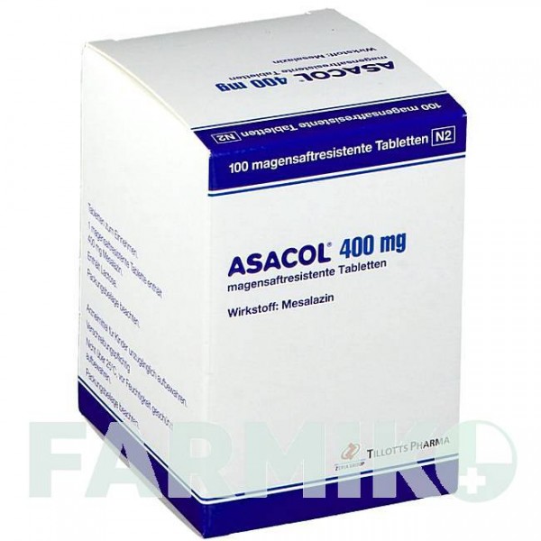 АСАКОЛ (ASACOL) 400 мг таблетки 100 шт - Месалазин TILLOTTS PHARMA