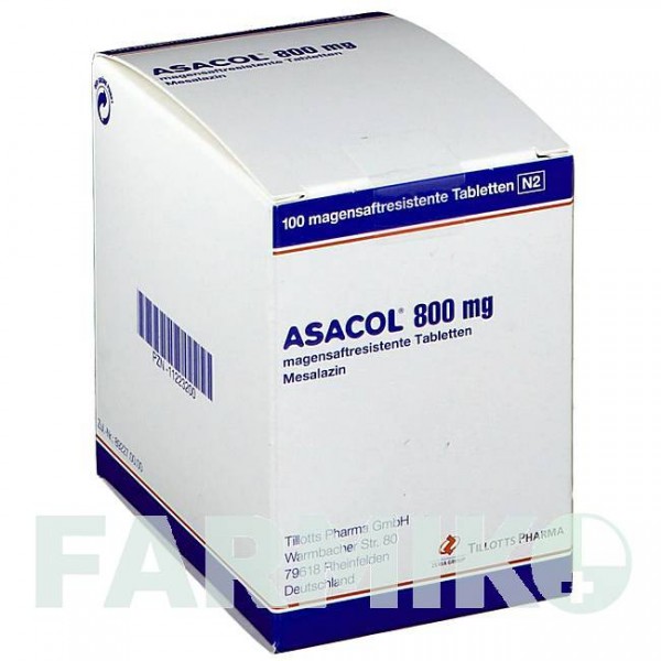 АСАКОЛ (ASACOL) 800 мг таблетки 100 шт - Месалазин TILLOTTS PHARMA