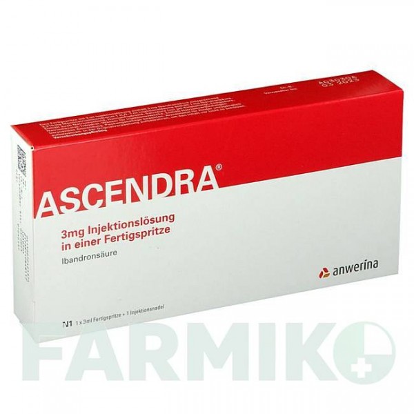АСЦЕНДРА (ASCENDRA) 3 мг/3 мл розчин 1 шт - Ібандронова кислота ANWERINA
