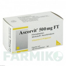 АСКОРВИТ (ASCORVIT) 500 мг таблетки 100 шт - Витамин C (Аскорбиновая кислота) AXICORP PHARMA