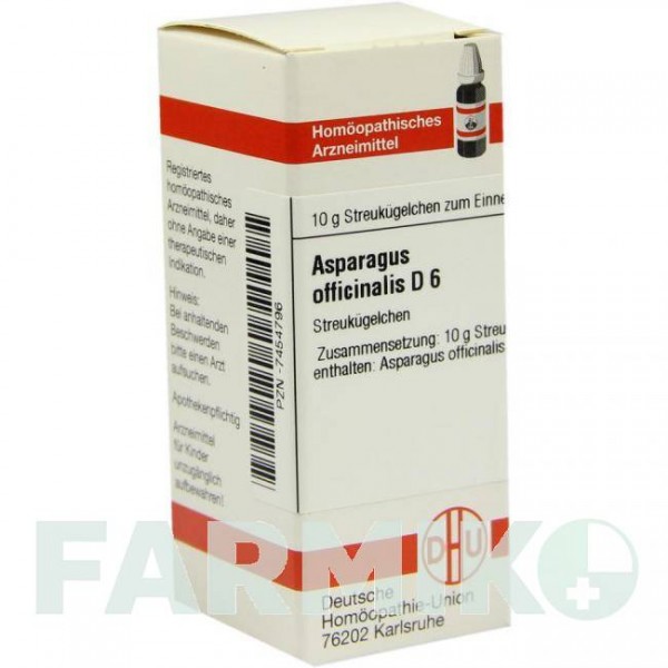 АСПАРАГУС ОФФИЦИНАЛИС (ASPARAGUS OFFICINALIS) D 6 глобули 10 г - Гомеопатия DHU