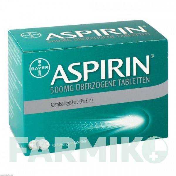 АСПІРИН (ASPIRIN) 500 мг таблетки 40 шт - Ацетилсаліцилова кислота BAYER