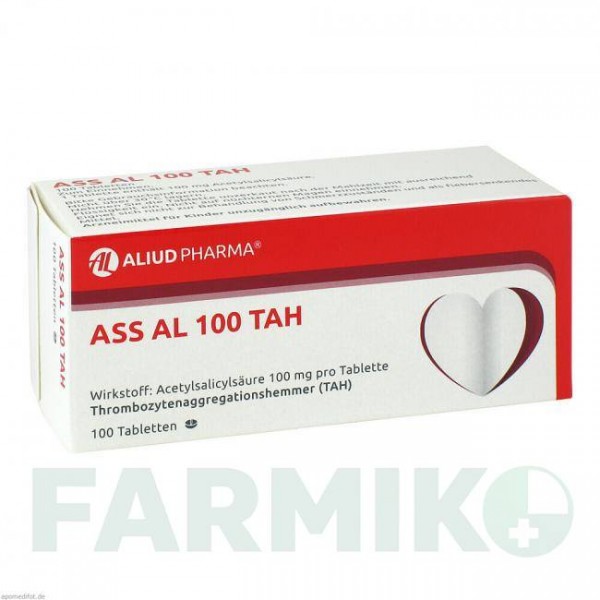 АСС (ASS) 100 таблетки 100 шт - Ацетилсаліцилова кислота ALIUD PHARMA