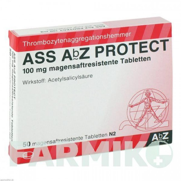 АСС (ASS) 100 мг таблетки 50 шт - Ацетилсалициловая кислота ABZ PHARMA