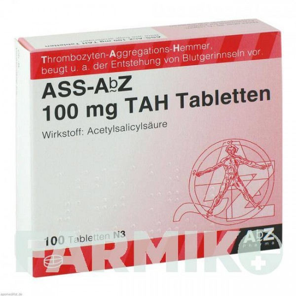 АСС (ASS) 100 мг таблетки 100 шт - Ацетилсалициловая кислота ABZ PHARMA