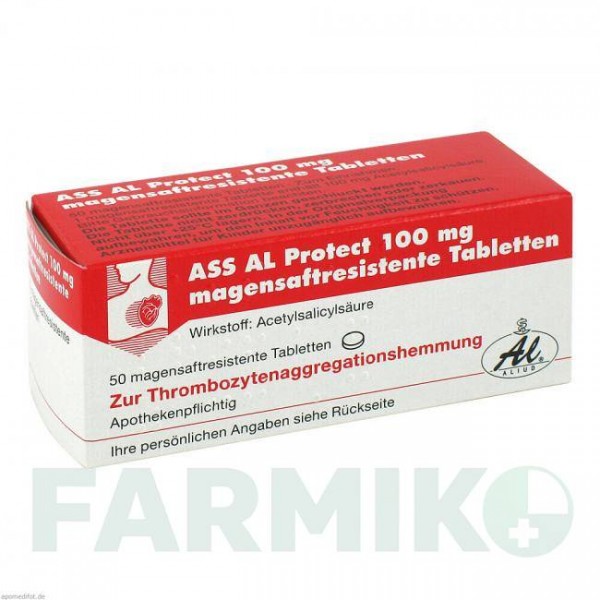 АСС (ASS) 100 мг таблетки 50 шт - Ацетилсалициловая кислота ALIUD PHARMA