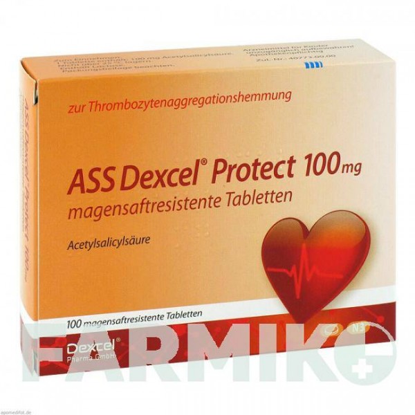 АСС (ASS) 100 мг таблетки 100 шт - Ацетилсалициловая кислота DEXCEL PHARMA