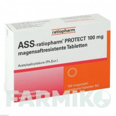 АСС (ASS) 100 мг таблетки 100 шт - Ацетилсалициловая кислота RATIOPHARM