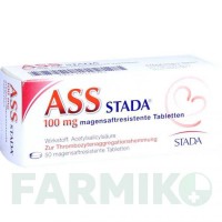 АСС (ASS) 100 мг таблетки 50 шт - Ацетилсалициловая кислота STADA