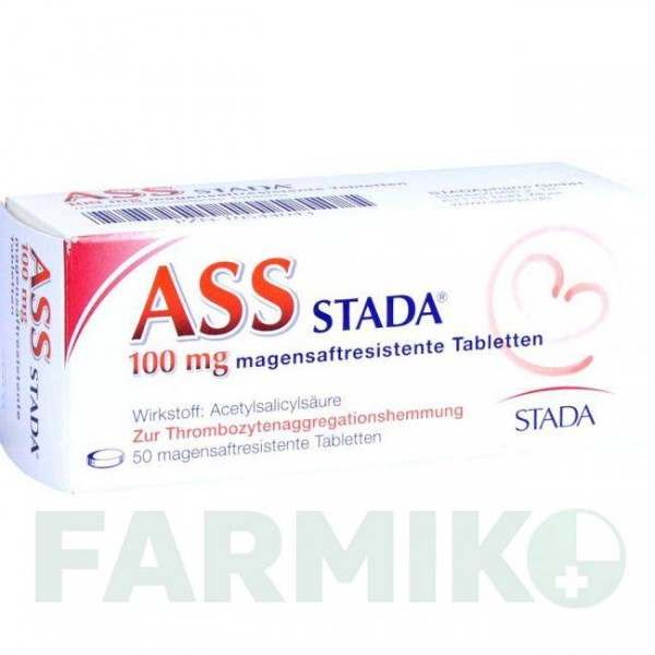 АСС (ASS) 100 мг таблетки 50 шт - Ацетилсалициловая кислота STADA
