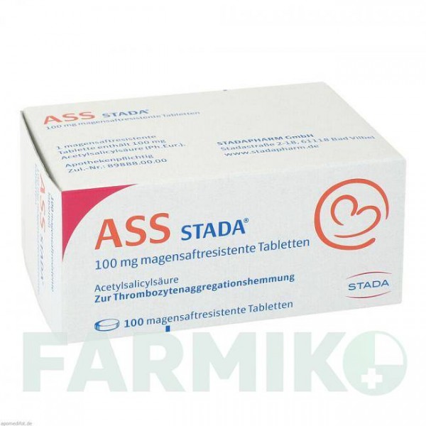 АСС (ASS) 100 мг таблетки 100 шт - Ацетилсалициловая кислота STADA