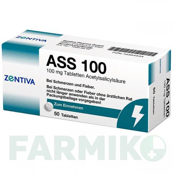АСС (ASS) 100 таблетки 50 шт - Ацетилсаліцилова кислота ZENTIVA