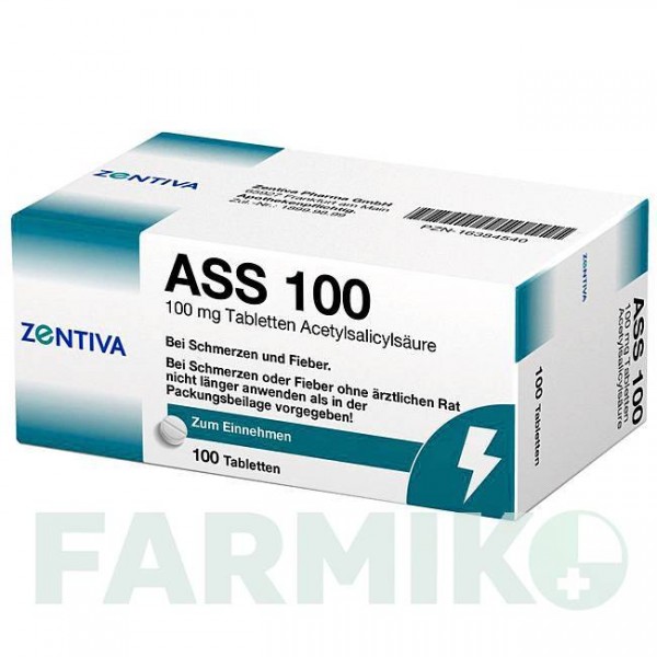 АСС (ASS) 100 таблетки 100 шт - Ацетилсалициловая кислота ZENTIVA