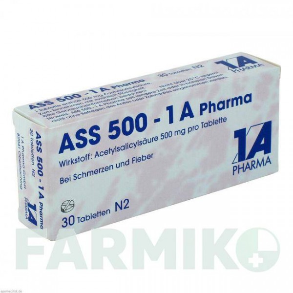 АСС (ASS) 500 таблетки 30 шт - Ацетилсаліцилова кислота, Інше 1 A PHARMA