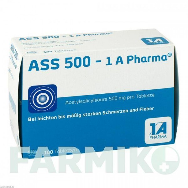 АСС (ASS) 500 таблетки 100 шт - Ацетилсаліцилова кислота, Інше 1 A PHARMA