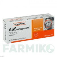 АСС (ASS) 500 мг таблетки 30 шт - Ацетилсалициловая кислота RATIOPHARM