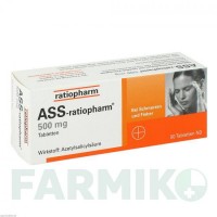 АСС (ASS) 500 мг таблетки 50 шт - Ацетилсаліцилова кислота RATIOPHARM