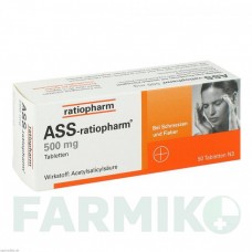 АСС (ASS) 500 мг таблетки 50 шт - Ацетилсаліцилова кислота RATIOPHARM