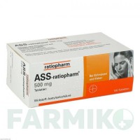 АСС (ASS) 500 мг таблетки 100 шт - Ацетилсалициловая кислота RATIOPHARM