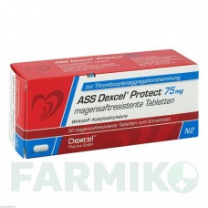 АСС (ASS) 75 мг таблетки 50 шт - Ацетилсалициловая кислота DEXCEL PHARMA