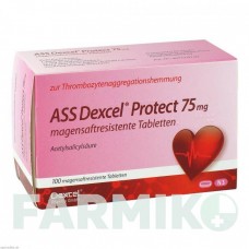 АСС (ASS) 75 мг таблетки 100 шт - Ацетилсалициловая кислота DEXCEL PHARMA