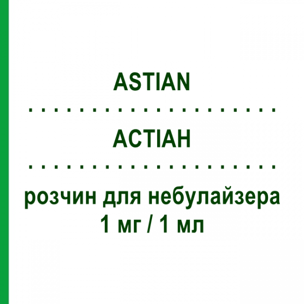 АСТИАН (ASTIAN) 1 мг/1 мл раствор для небулайзера 30 шт 1 мл - Флунизолид S.F.GROUP