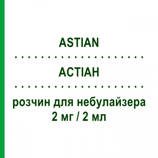 АСТИАН (ASTIAN) 2 мг/2 мл раствор для небулайзера 15 шт 2 мл - Флунизолид S.F.GROUP