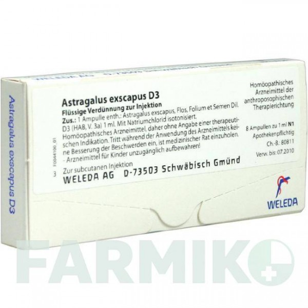 АСТРАГАЛУС ЕКСКАПУС (ASTRAGALUS EXSCAPUS) D 3 ампули 8x1 мл - Гомеопатія WELEDA