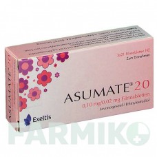 АСУМАТ (ASUMATE) 0,1 мг/0,02 мг таблетки 3x21 шт - Левоноргестрел, Этинилэстрадиол EXELTIS