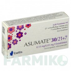 АСУМАТ (ASUMATE) 30/21 + 0,15 мг/0,03 мг таблетки 84 шт - Левоноргестрел, Этинилэстрадиол EXELTIS