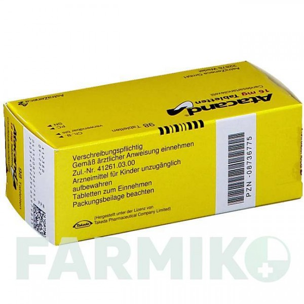 АТАКАНД (ATACAND) 16 мг таблетки 98 шт - Кандесартан CHEPLAPHARM