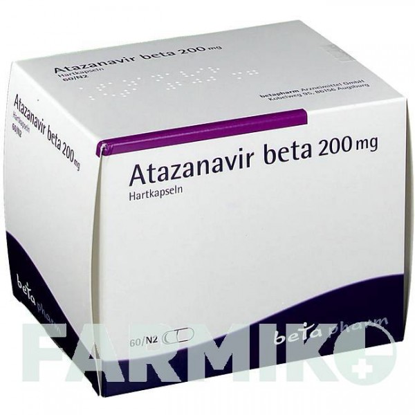 АТАЗАНАВИР (ATAZANAVIR) 200 мг капсулы 60 шт - Атазанавир BETAPHARM