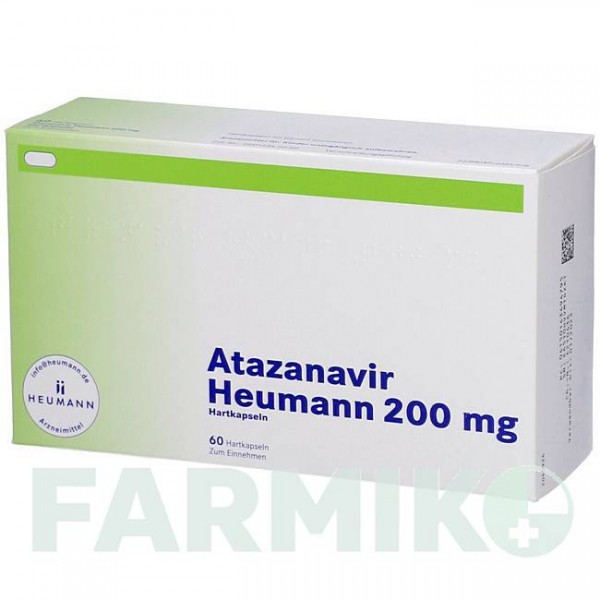 АТАЗАНАВИР (ATAZANAVIR) 200 мг капсулы 60 шт - Атазанавир HEUMANN PHARMA