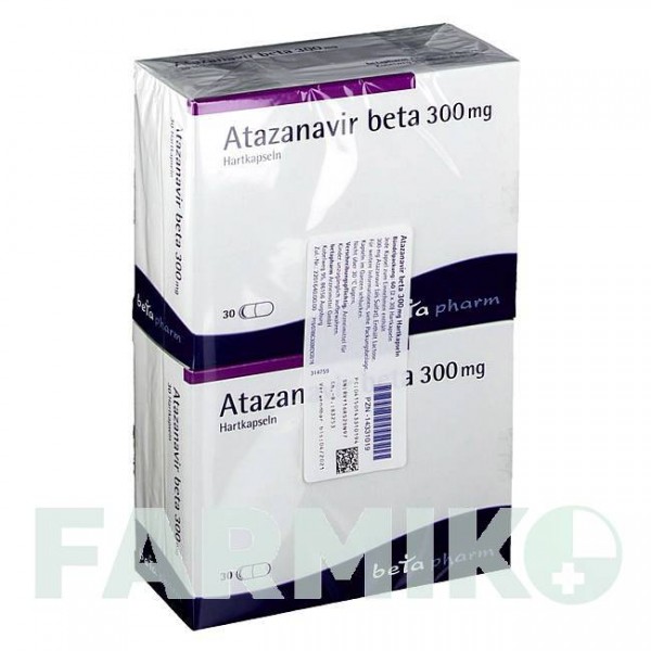 АТАЗАНАВИР (ATAZANAVIR) 300 мг капсулы 60 шт - Атазанавир BETAPHARM