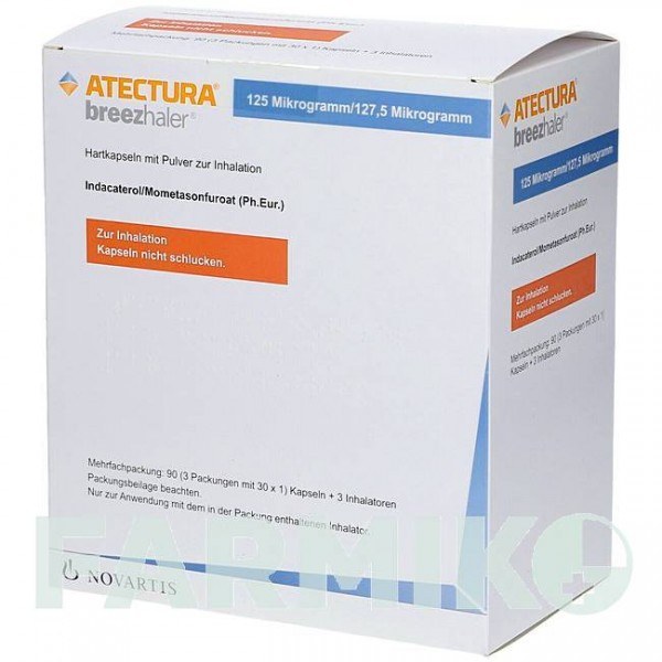 АТЕКТУРА (ATECTURA) 125 мкг/127,5 мкг капсули 3x30 шт - Індакатерол, Мометазон AXICORP PHARMA